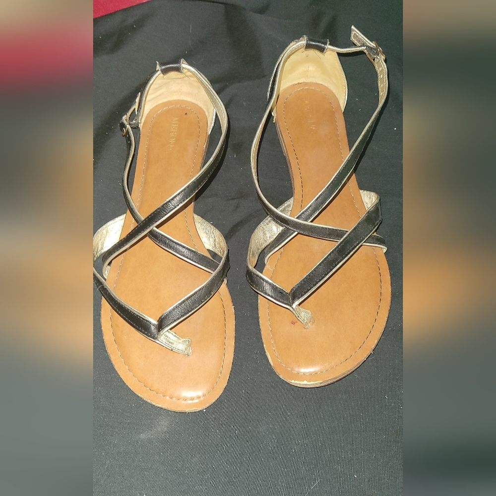 Merona Black and Brown Strappy Sandals
